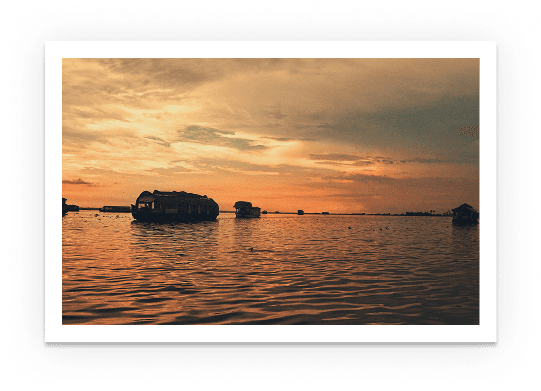 Sunset over lake