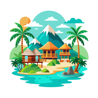 Resort illustration left